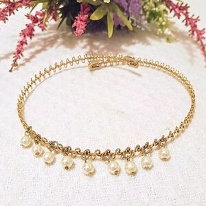 🌺NWOT Elegant Gold Pearl Choker Necklace🌺